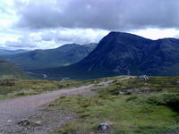 Rückblick auf Buachaille Etive Mòr nach Devil's Staircase